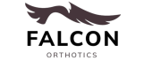 The Falcon Orthotics logo in black and brown